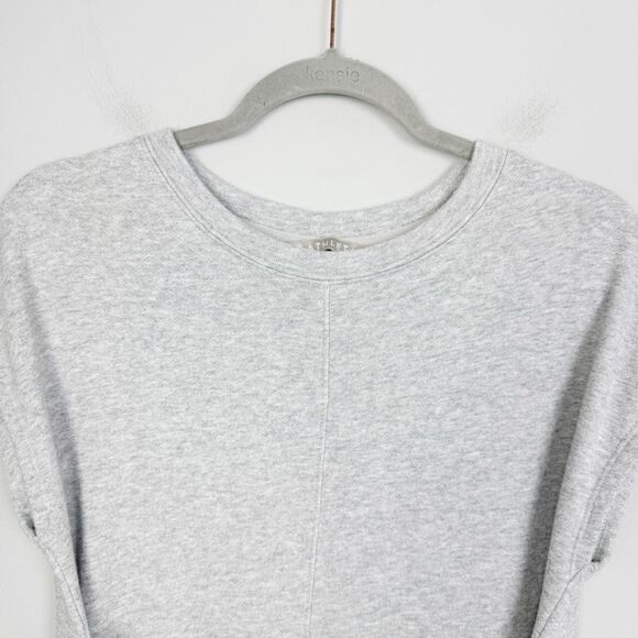ATHLETA | Embrace Gray Sweatshirt Tunic Dress Tie Sash Women’s Size X-Small - Picture 7 of 13